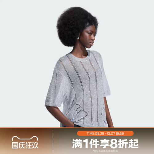 滔搏adidas阿迪达斯三叶草女子运动休闲舒适套头衫毛衣KZ5061