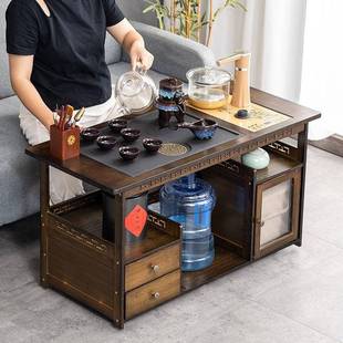 茶移动茶台家用小茶桌水柜阳台带轮茶车茶煮茶柜茶具壶烧ZTI水一