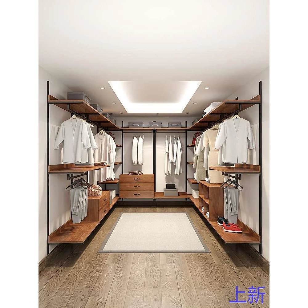 开放式衣柜金属衣帽间置物架式衣悬挂架卧室步入式铁艺挂衣架新款