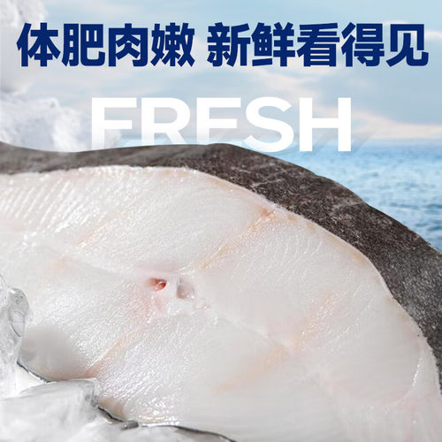 于小二鲽鱼身段大号碟鱼去头整条蝶鱼鸦片鱼身偏口鱼比目鱼商用鱼