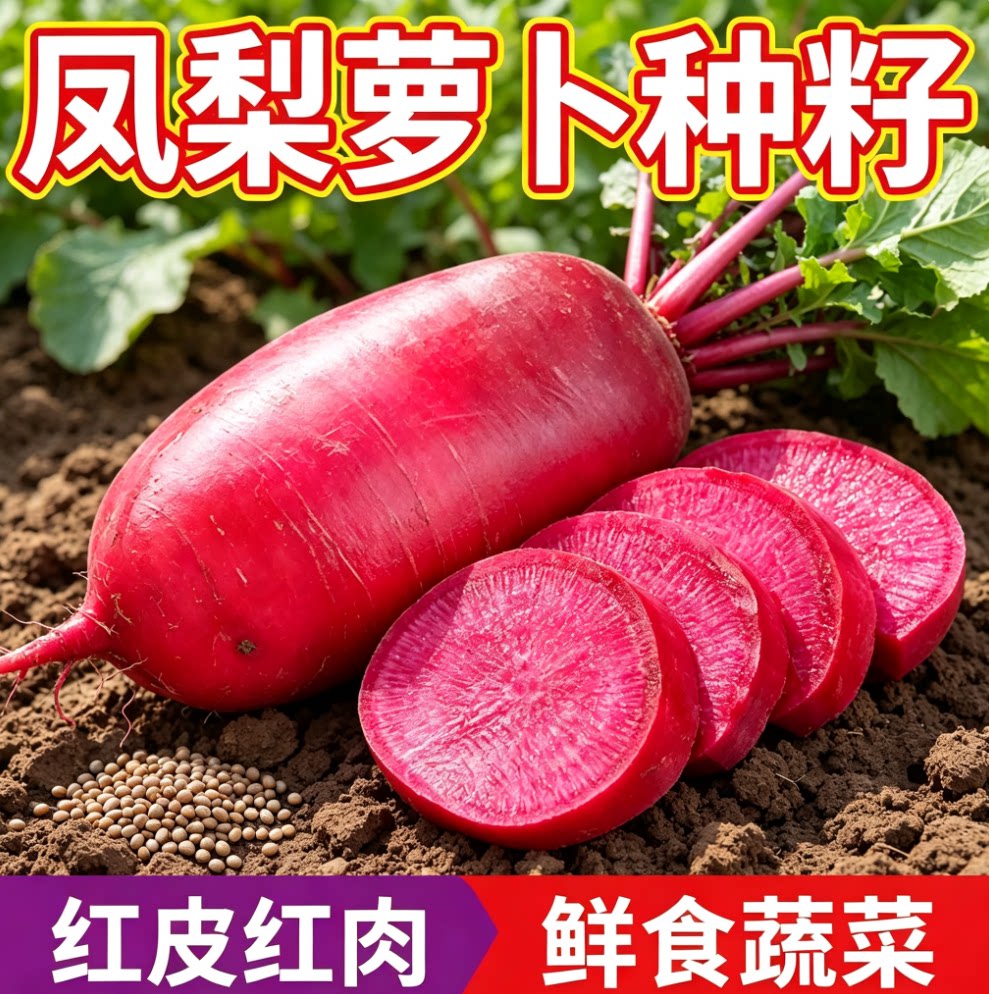 当季新品种凤梨水果萝卜种子生吃紫美人萝卜胭脂萝卜籽夏季可播种