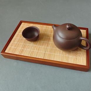 楠竹茶盘 功夫茶具茶席 茶奉茶托盘竹制盛水竹丝杯垫茶壶垫 储水式