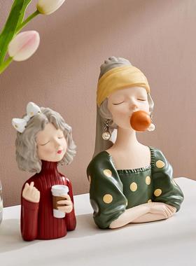 北欧泡泡女孩摆件网红少女客厅卧室房间桌面装饰品创意女生日礼物