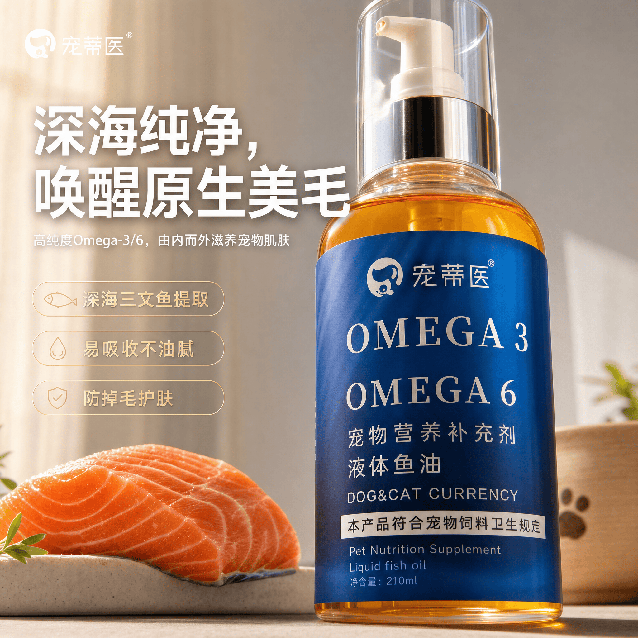 深海三文鱼油美毛爆毛