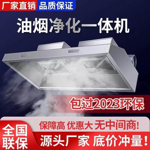 油烟净化器一体机商用饭店食堂厨房抽油烟机餐饮低空排放环保烟罩