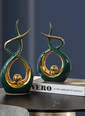 北欧简约办公室书柜陶瓷晨哥摆件客厅玄关电视酒柜家居装饰品摆设