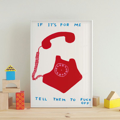 David shrigley涂鸦式插画波普风装饰画海报挂画趣味画小众挂画