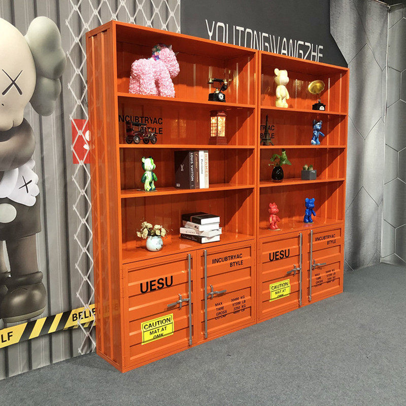 工业风手办展示柜储物货架酒柜样品潮店置物展示铁架子商用陈列柜