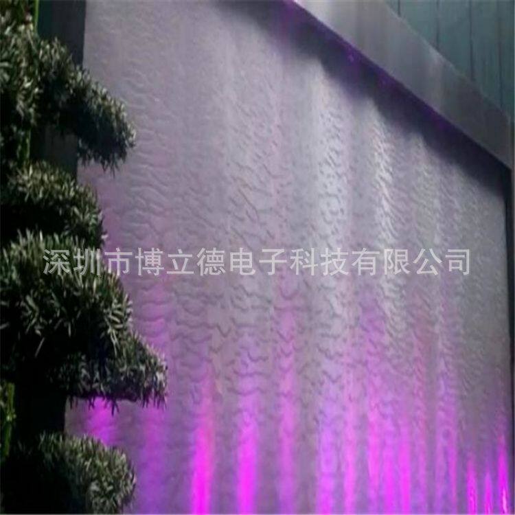 室内办公室装饰背景墙钢网水幕艺术水帘喷泉水幕墙不锈钢水景