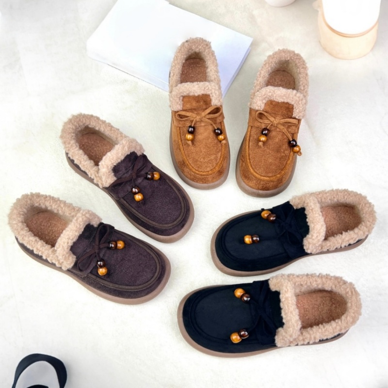 2025冬季新款百搭棉鞋厚底时尚棉靴一脚蹬软底中老年妈妈女鞋