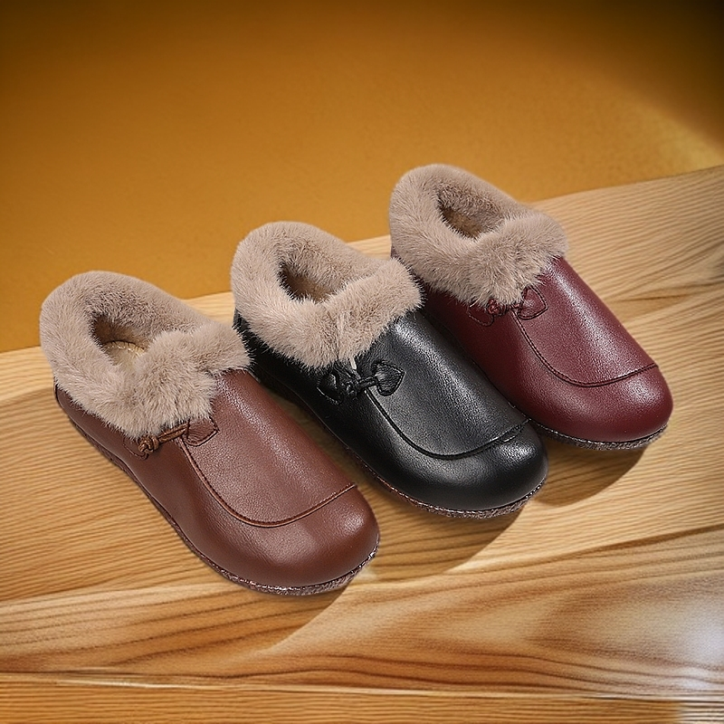 冬季新款棉鞋女时尚百搭外穿防水毛毛鞋休闲平底保暖一脚蹬妈妈鞋,女鞋,棉鞋,淘宝优惠券,粉丝福利购,淘宝优惠卷