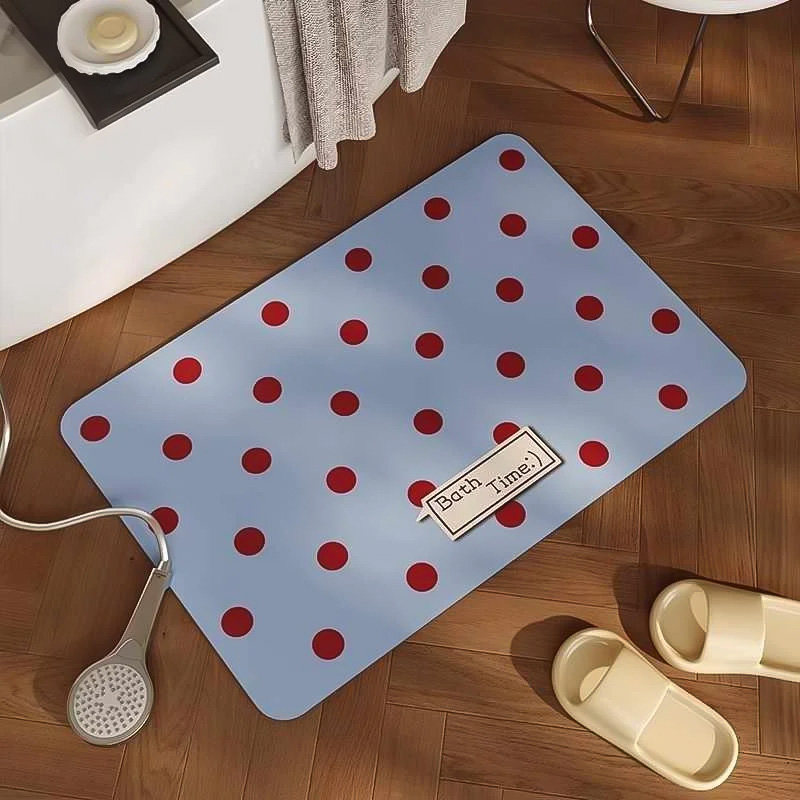 彩色波点浴室地垫厕所门口脚垫 ins高级感百搭地毯卫浴卫生间脚垫