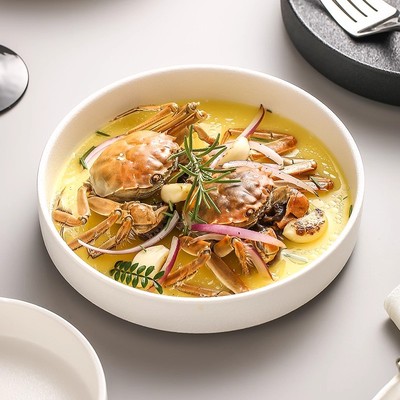 悦肴简约海鲜汤盘家用菜盘子
