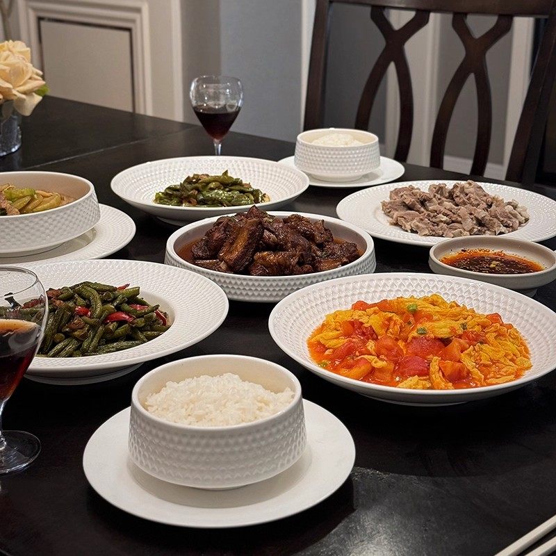 高级感碗盘套装家用盘子菜盘陶瓷饭碗高颜值乔迁送礼餐具碗碟套装,餐饮具,盘,淘宝优惠券,粉丝福利购,淘宝优惠卷