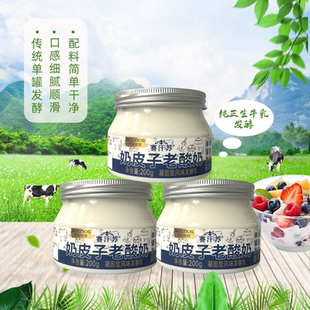 维聪赛汗苏奶皮子内蒙古老酸奶低温单罐无添加0蔗糖200g顺丰 包邮