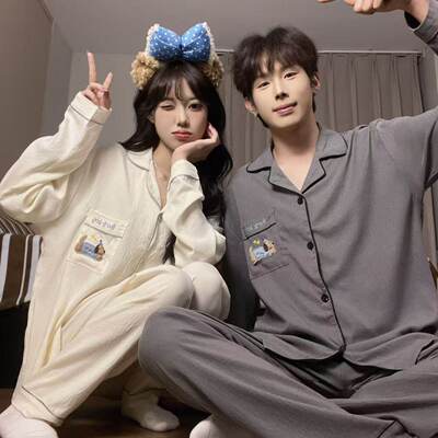 2026爆款睡衣女长袖长裤云朵棉花边圆领开衫甜美家居服套装ak