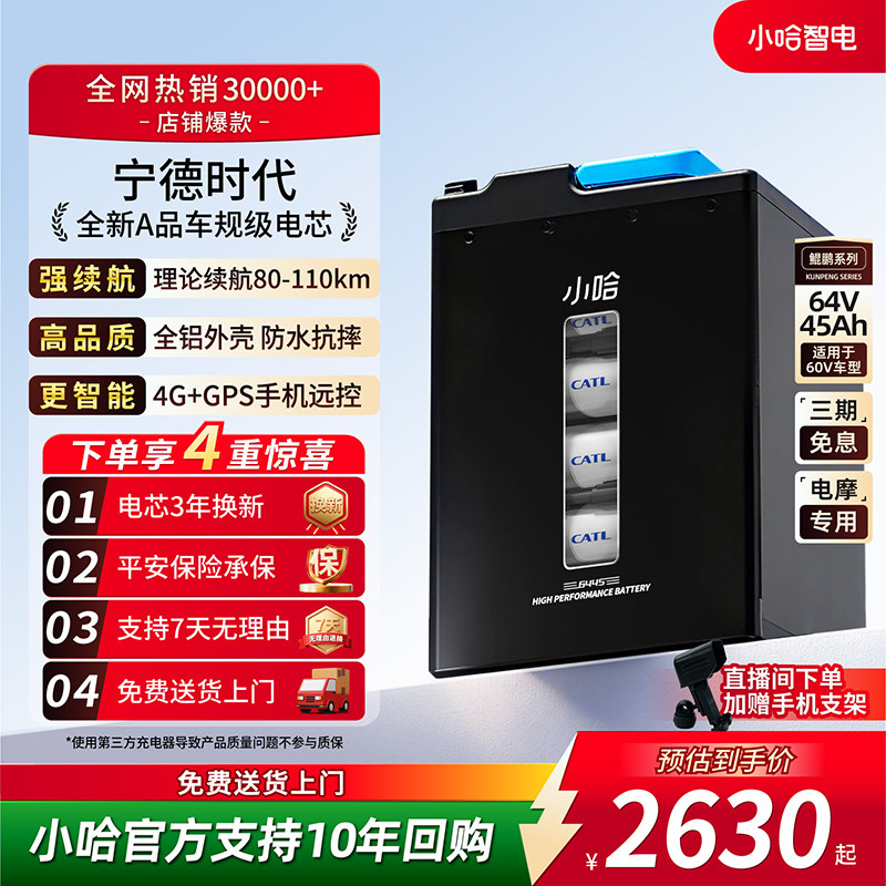 小哈宁德时代60V45AH电摩锂电池图片