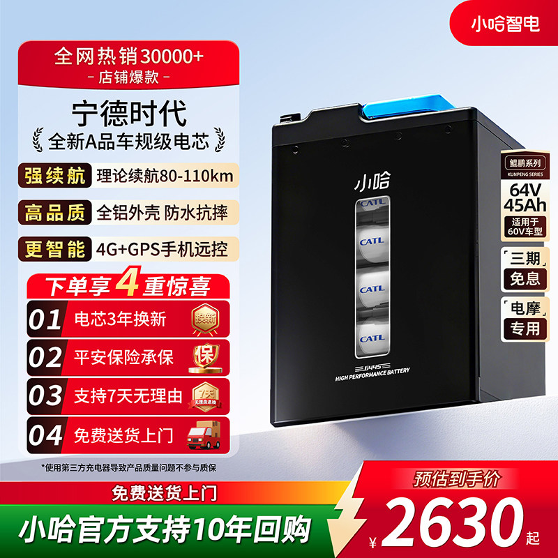 小哈60V45Ah宁德时代电摩电池图片