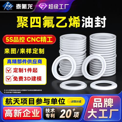聚四氟乙烯油封耐高温腐蚀密封环PTFE铁氟龙密封圈pfa塑料异形件