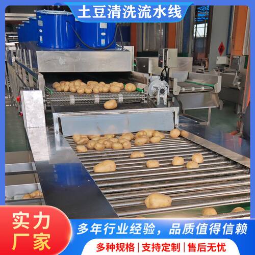 厂家定制土豆不伤皮清洗机果蔬清洗流水线土豆清洗风干机分级机