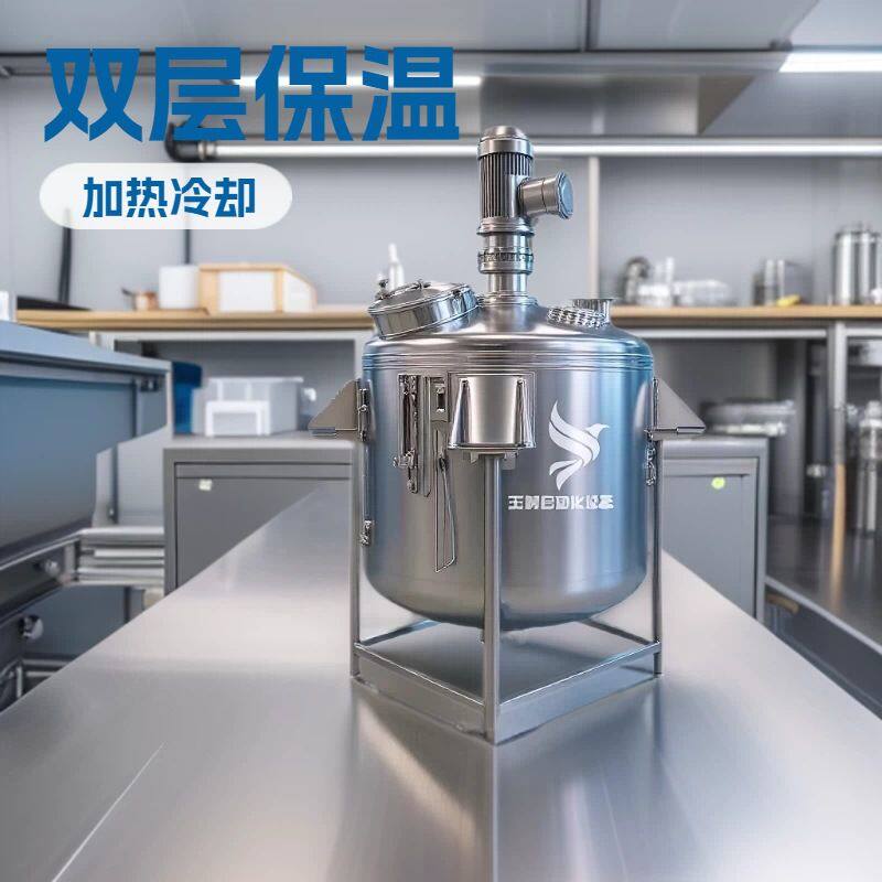 双层保温不锈钢搅拌罐 工业液体搅拌反应设备 加热冷却搅拌锅