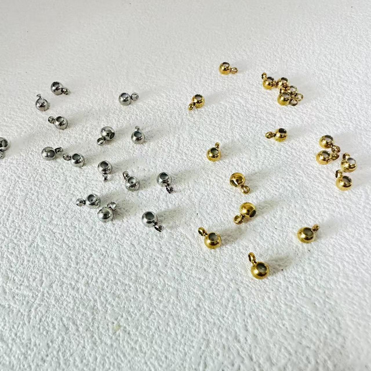 不锈钢真空金带吊硅胶定位珠手工diy制作串手链项链调节珠材料