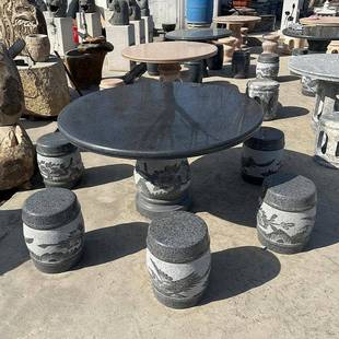 石大理石石石凳庭院花园石户外一套天桌然大理石家用墅茶台花岗岩
