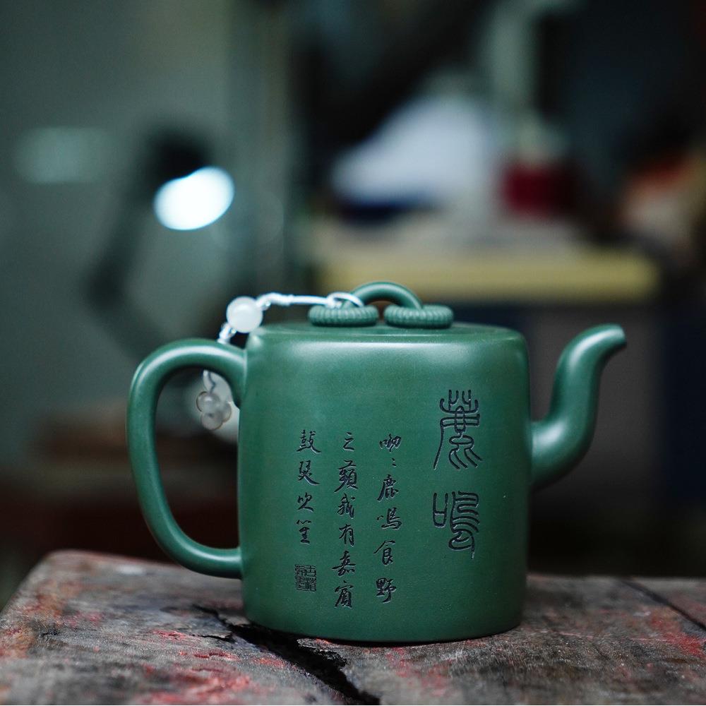 麋容鹿双圈汲直壶宜兴砂壶大量紫砂茶紫壶翠翡绿泥手工泡紫砂壶茶