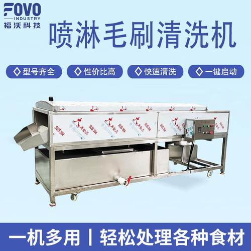 橘子毛辊清洗机 果蔬类橙子清洗机 人参果去泥沙平行毛刷清洗机