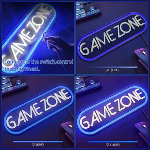 室內房間裝 電腦桌面氛圍燈led霓虹燈小夜燈GAMEZONE霓虹燈 飾立式