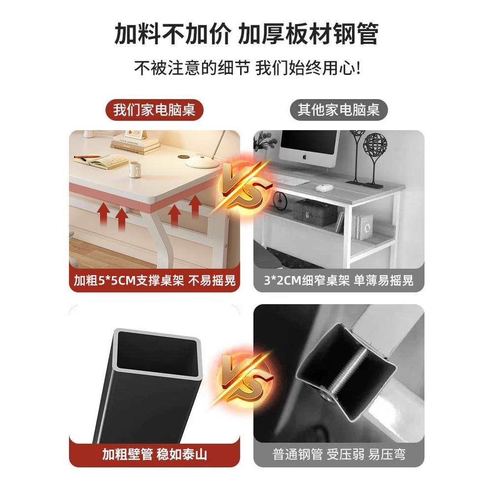 小户型卧室简约现代白色办公桌双人电脑桌台式书桌学生家用学习桌