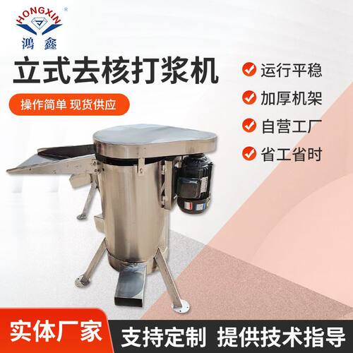 不锈钢立式去核打浆机 工业商用黄杏红枣桂圆荔枝肉核分离机