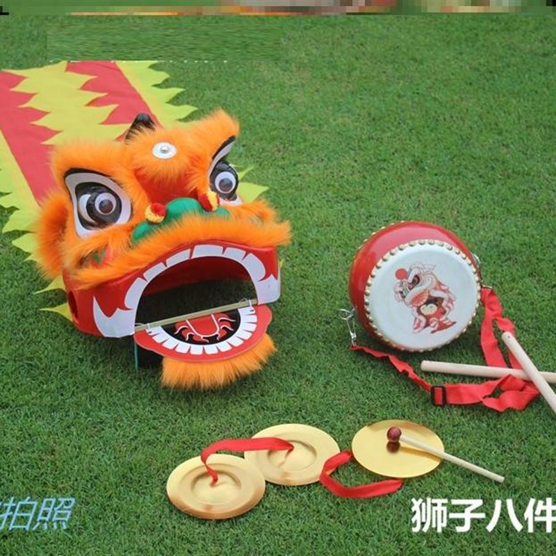 狮子头舞狮闹春儿童套装狮头幼儿道具幼儿园过新年舞狮表演