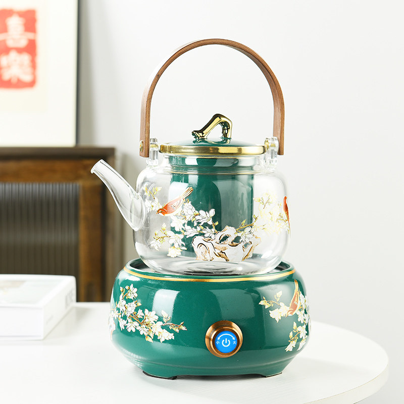 电陶炉迷你小型喜上眉梢煮茶炉烤炉围炉套装多功能玻璃煮茶烧水壶