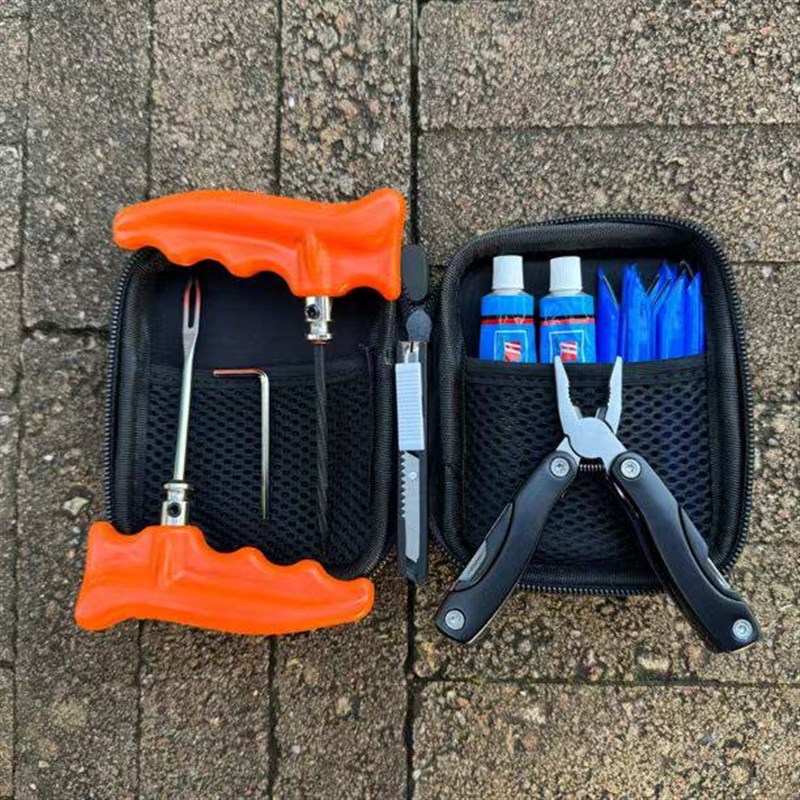 上掣摩托车电动车补胎工具套装摩旅便携快速应急轮胎修补硫化