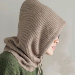 可以配羽绒服的帽子羊绒针织保暖加厚男女围脖套百搭休闲假领子冬