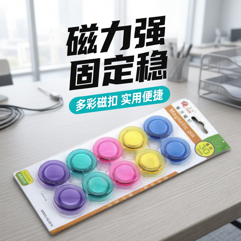 玻璃白板专用磁铁贴片强磁圆形磁珠磁扣强力磁钉大号磁粒磁贴磁吸
