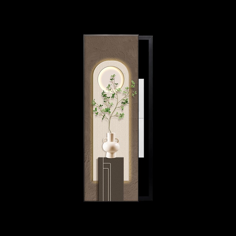 创意绿植电表箱装饰画窄长强弱电箱挂画遮挡电井箱电闸大尺寸壁画