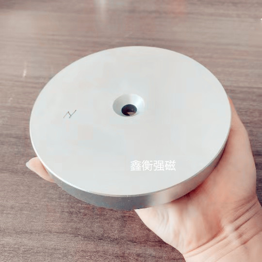 抛光机研磨机专用强磁除铁器圆形带孔80-100-120*20钕铁硼永磁