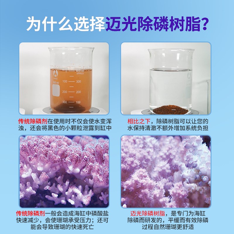 迈光海水鱼缸除磷剂PO4去除剂吸磷珠水族除藻除营养盐除红泥树脂