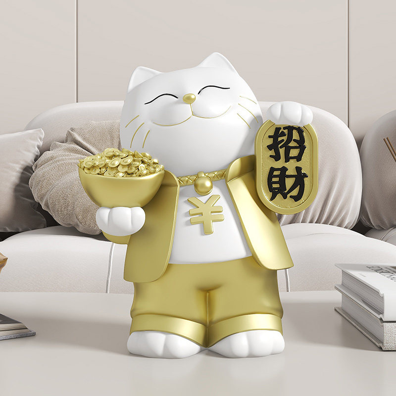 招财猫开业摆件门店前台店铺收银台吧台电视柜入户装饰品乔迁礼品