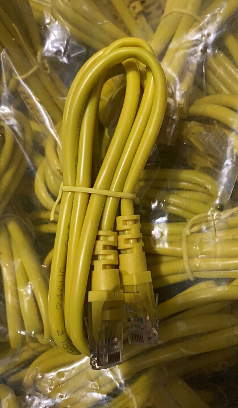 包邮50条一包 网络跳线成品黄色灰色8芯短网线带水晶头1米网线