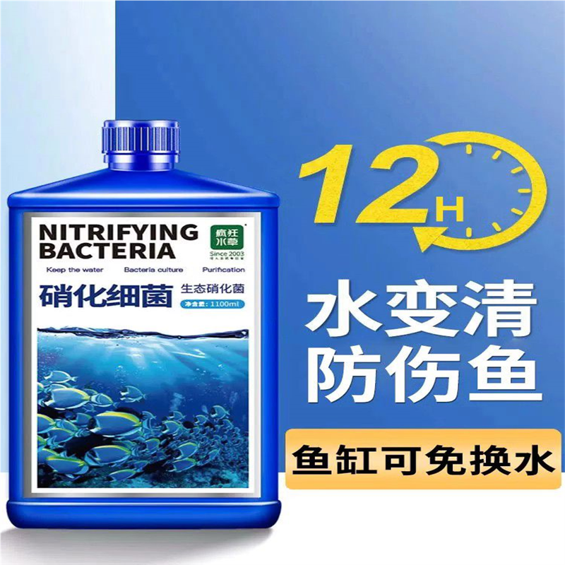 疯狂水草硝化细菌鱼缸用养鱼消化水族净化水质稳定剂净水剂硝