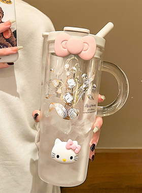 茶水分离泡茶玻璃杯带吸管大容量水杯子女新款2025夏天办公室家用