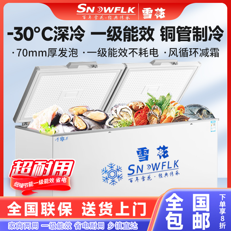 雪花一级能效大冰柜商用大容量冰箱家用冷藏冷冻保鲜单温转换柜