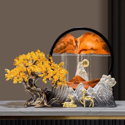 发财树流沙画摆件家居客厅玄关装饰办公室乔迁新居礼开业礼物