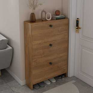 实木鞋柜超薄翻斗鞋架白色家用门口新款简约现代玄关大容量门