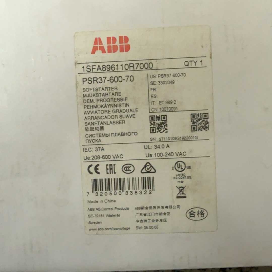 议价~ABB软起动器  PSR37-600-70   带包装