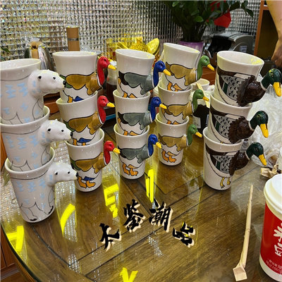 高还原度！现货Humanmade动物马克杯日潮手绘陶瓷杯hm鸭子杯