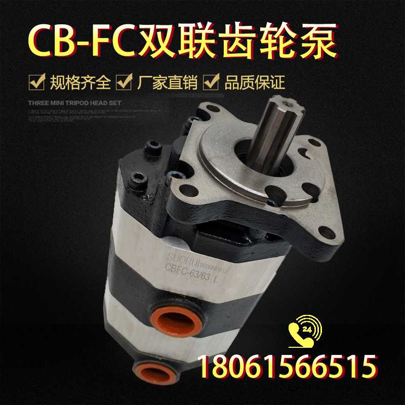 小装载机铲车齿轮泵2CBFC32/25 40 50 63双联液压齿轮油泵 行
